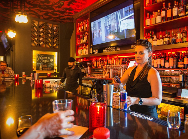 Bartender at the bar